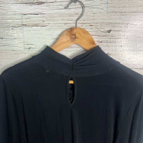 MICHAEL Michael Kors Black Fitted Tie Front Blouse size medium - Picture 6 of 7